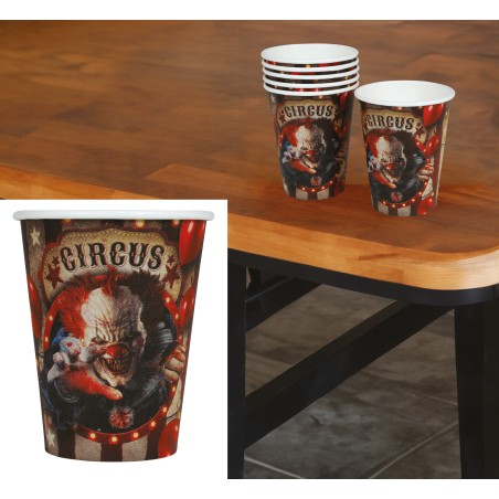 Vasos fiesta payaso terror globo 6 uds 11 cm-Tus Disfraces baratos