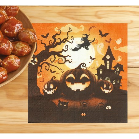 Servilletas calabazas 20 uds 33 cm-Tus Disfraces baratos