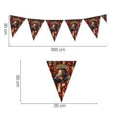 Banderin triangular circo terror 300 cm papel-Tus Disfraces baratos
