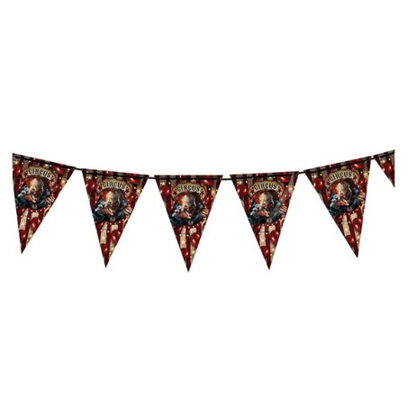 Banderin triangular circo terror 300 cm papel
