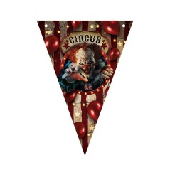 Banderin triangular circo terror 300 cm papel-Tus Disfraces baratos