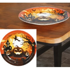 Platos calabazas 6 uds 23 cm-Tus Disfraces baratos