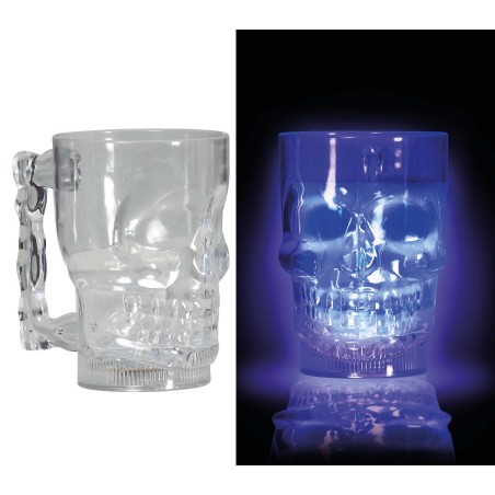 Jarra calavera con luz 10x14 cm-Tus disfraces Halloween