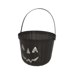 Caldero recoge caramelos halloween negro 20 cm