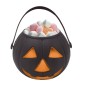 Cesto calabaza negro 15 cm para halloween
