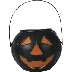 Cesto calabaza negro 15 cm para halloween