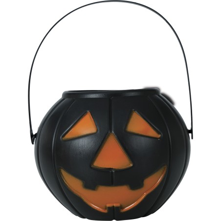 Cesto calabaza negro 15 cm para halloween