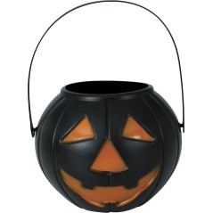 Cesto calabaza negro 15 cm para halloween-Tus Disfraces