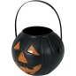 Cesto calabaza negro 15 cm para halloween