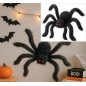 Araña negra con pelo 50 cm halloween