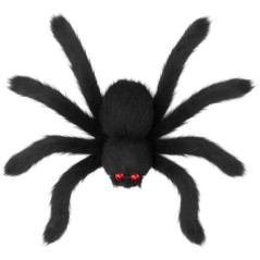 Araña negra con pelo 50 cm halloween
