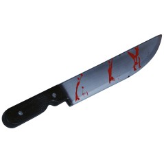 Cuchillo asesino con sangre 50 cm complemento disfraz-Tus Disfraces