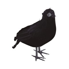 Cuervo negro de 23 cm para decoracion halloween-Disfraces baratos
