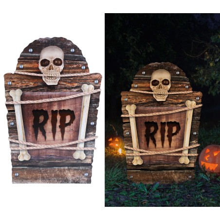 Lapida Rip 56 cm plastico decoracion halloween-Tus Disfraces baratos