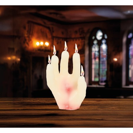 Vela mano sangrienta halloween 14x5 cm