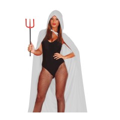 Capa blanca con capucha terciopelo 130 cm-Tus Disfraces