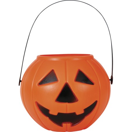 Cesto calabaza naranja 15 cm para halloween
