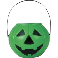 Cesto calabaza verde 15 cm para halloween