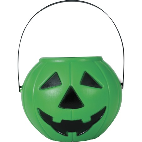 Cesto calabaza verde 15 cm para halloween
