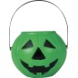 Cesto calabaza verde 15 cm para halloween