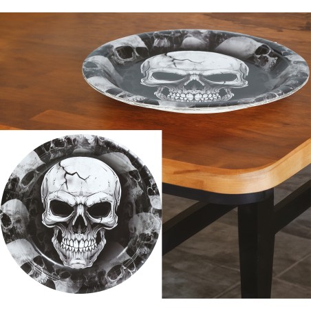 Platos calaveras 6 uds de 23 cm -Tus disfraces baratos