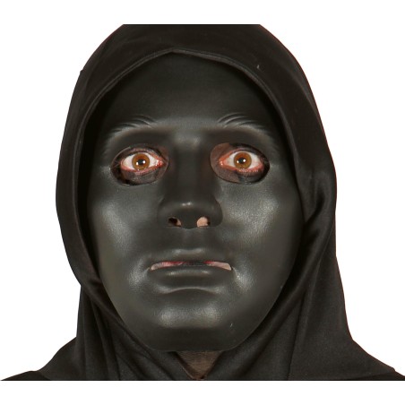 Careta negra plastico terror para halloween -Tus disfraces