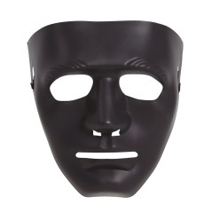 Careta negra plastico terror para halloween -Tus disfraces