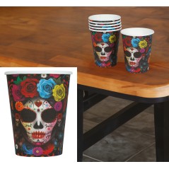 Vasos catrina dia de muertos 6 uds 9 cm-Tus Disfraces baratos