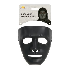 Careta negra plastico terror para halloween -Tus disfraces