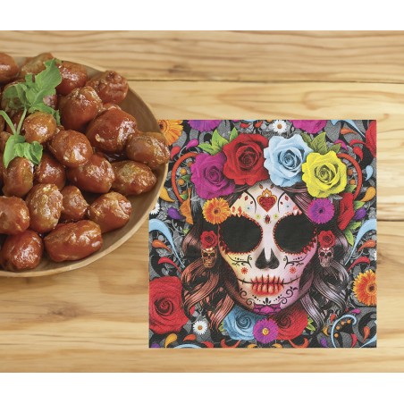 Servilletas catrina dia de muertos 12 uds 33 cm