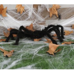 Araña negra con pelo 70 cm halloween