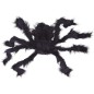 Araña negra con pelo 70 cm halloween