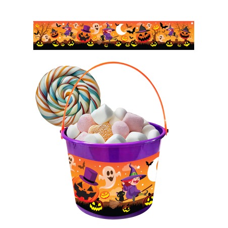 Cesta halloween recogecaramelos 18x16 cm