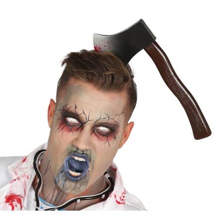 Diadema hacha clavada en la cabeza halloween