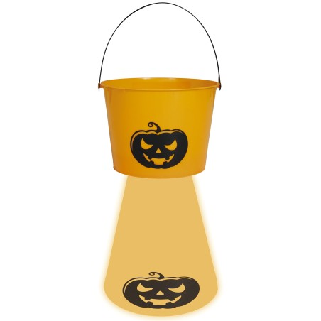 Cesto naranja caramelos halloween con luz