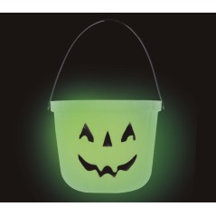 Caldero recoge caramelos halloween brilla oscuridad 19 cm-Tus Disfraces