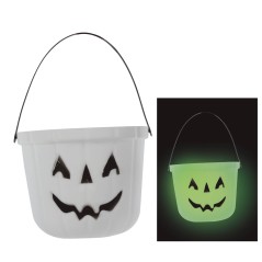 Caldero recoge caramelos halloween brilla oscuridad 19 cm