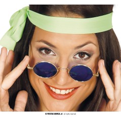 Gafas azules redondas hippie años 60-Tus disfraces baratos