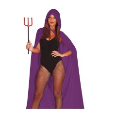 Capa Morada con capucha terciopelo 130 cm-Tus Disfraces