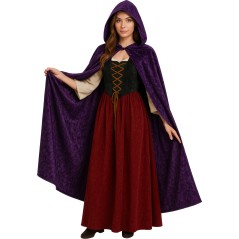 Capa Morada con capucha terciopelo 130 cm-Tus Disfraces
