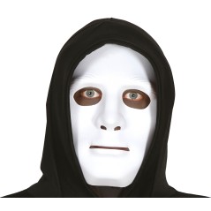 Careta blanca plastico terror para halloween -Tus disfraces