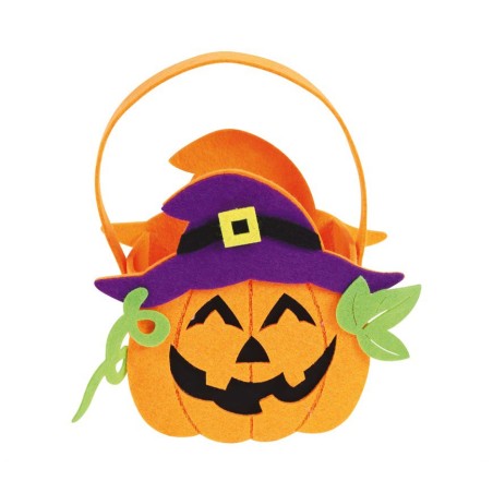 Cesta calabaza recogecaramelos halloween 20 cm-Tus Disfraces