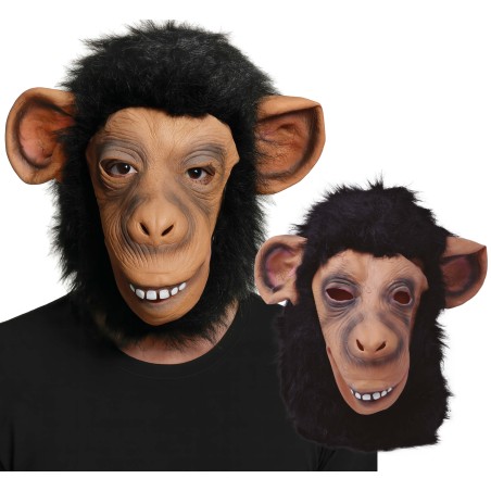 Careta chimpance con pelo mascara mono -Tus disfraces