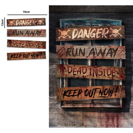 Carteles halloween tapiar ventana 70x13 cm 4 udsTus Disfraces baratos