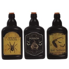 Botellas de veneno surtidas 19 cm-Tus disfraces Halloween