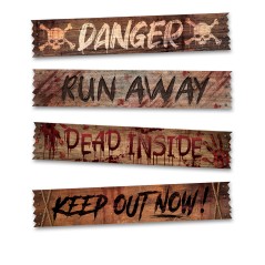 Carteles halloween para tapiar ventana 70x13 cm 4 unidades