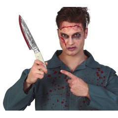 Cuchillo cocina con sangre halloween 33 cm