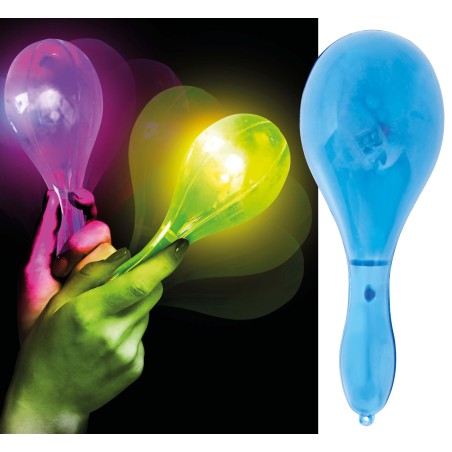 Maraca con luz led 15 cm colores surtidos 1 Ud-Tus Disfraces Baratos
