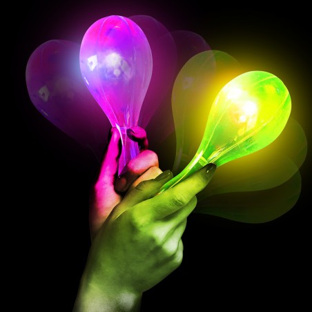 Maraca con luz led 15 cm colores surtidos 1 Ud
