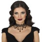 Gargantilla negra con piedras